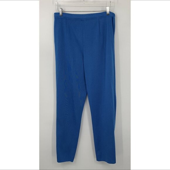 Exclusively Misook sweater flat knit pants stretch blue tapered leg elastic XL - Picture 1 of 4